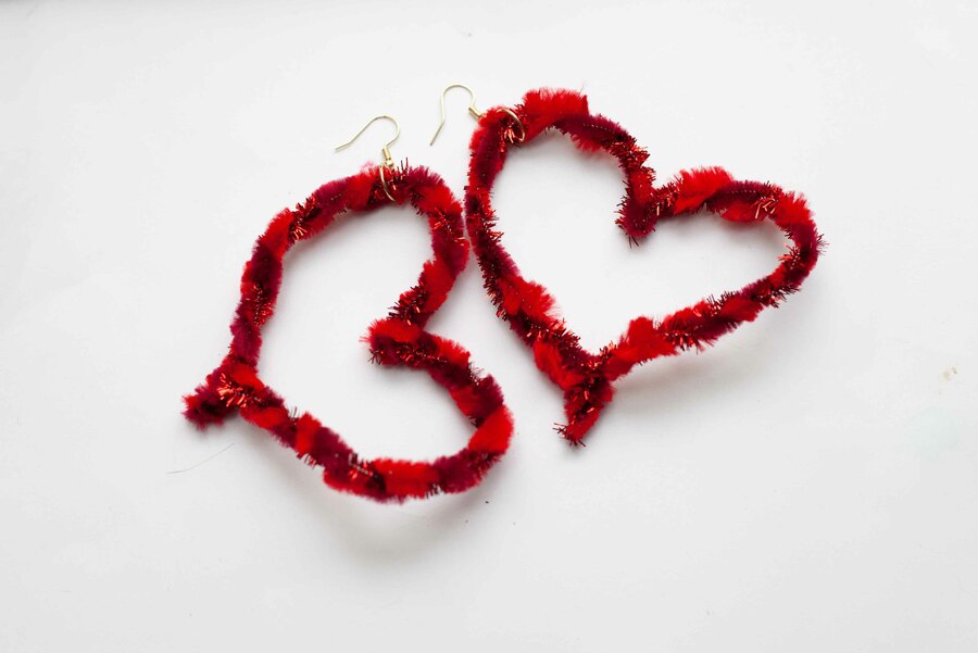 Red heart earrings