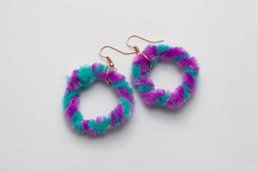 Small purple and blue earrings